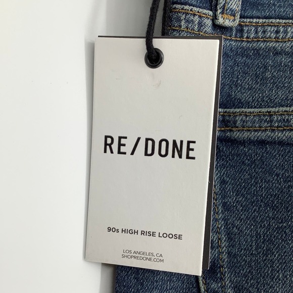 NEW! RE/DONE Size 30 90s High Rise Loose Distressed Jeans Denim $295 msrp I8-7 - Picture 5 of 10